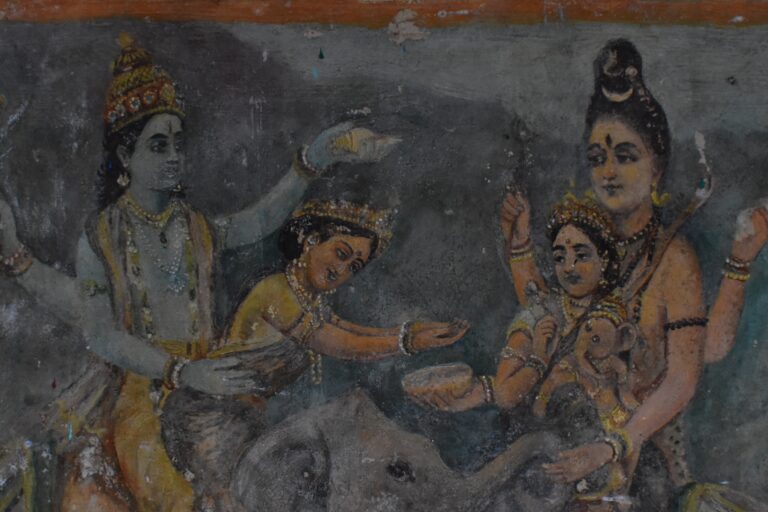 Alangad, ASG_P023 — Shiva, Vishnu, Parvathy, Lakshmi: full panel view